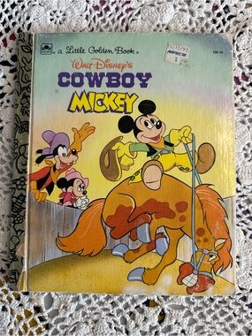 Walt Disney Cowboy Mickey 1990 Vintage Little Golden Books/ As is